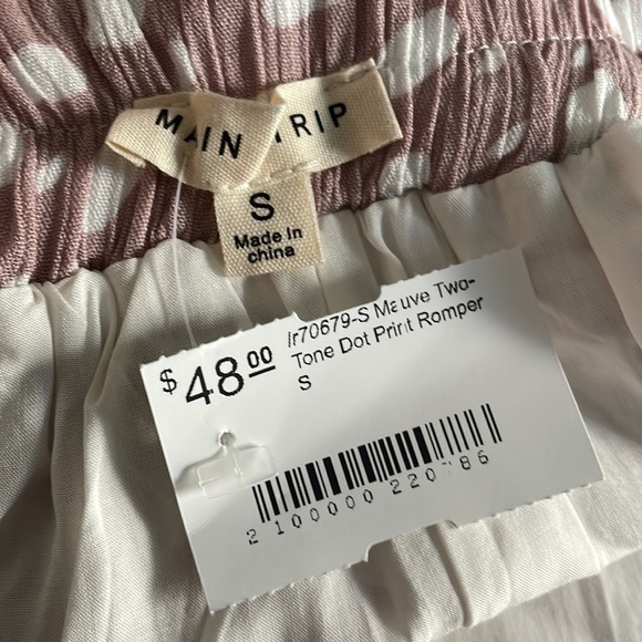Main Strip polka dot romper small NEW - Picture 6 of 7